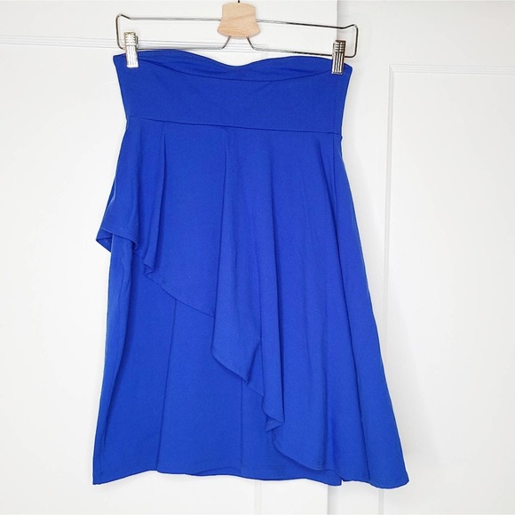 Susana Monaco Flutter Sleeveless Blue Tube Dress - Picture 6 of 8